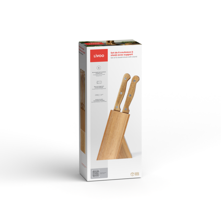 Set de 6 couteaux à steak avec support LIVOO – Image 5