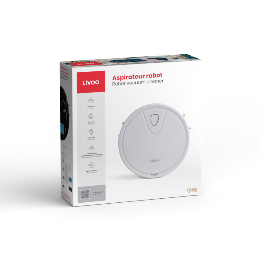 Aspirateur robot blanc LIVOO – Image 4