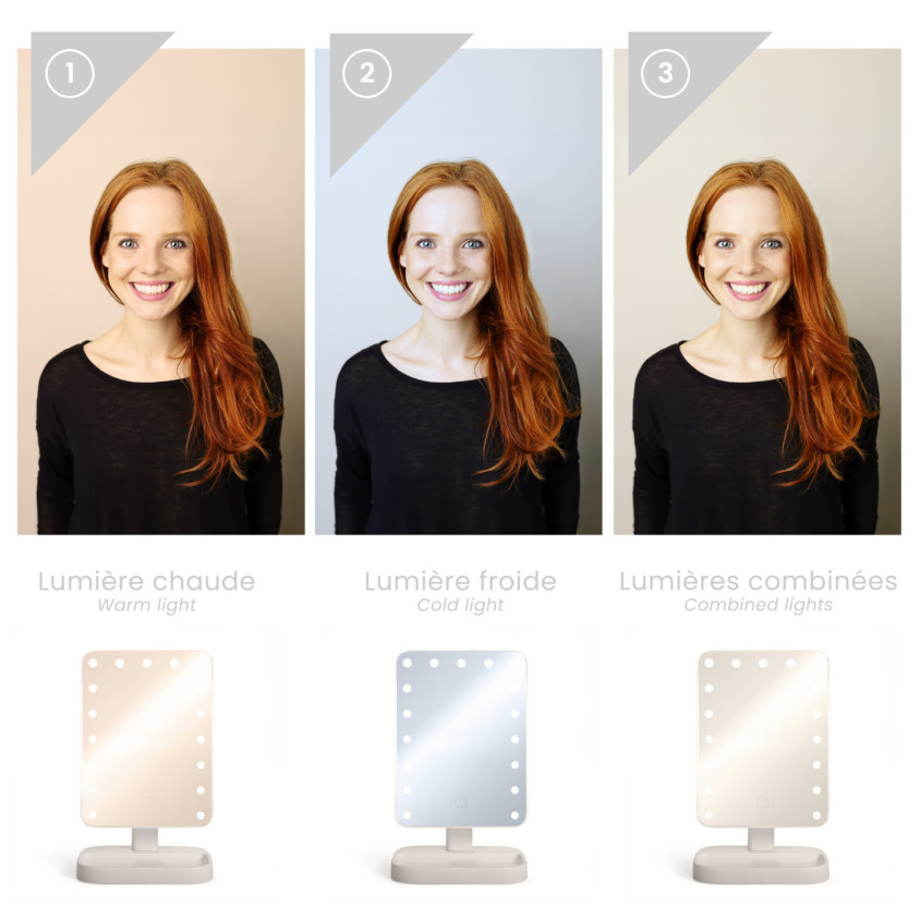 Miroir de maquillage lumineux Livoo – Image 2