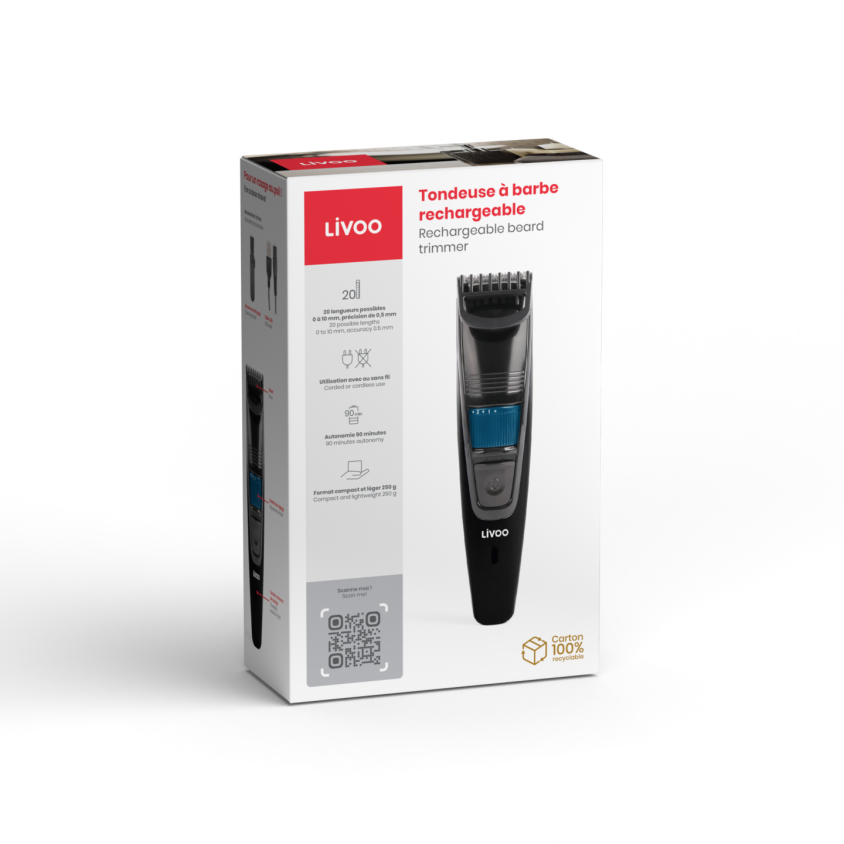 Tondeuse à barbe rechargeable Livoo – Image 3