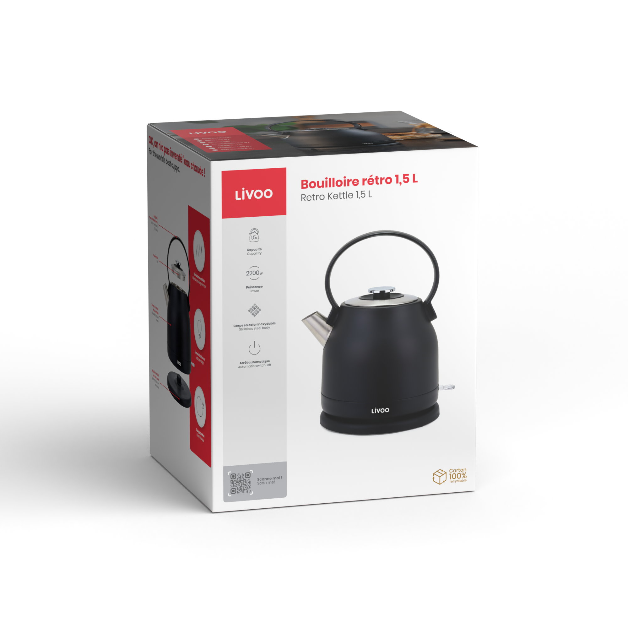 Bouilloire rétro 1,5 L Livoo – Image 5