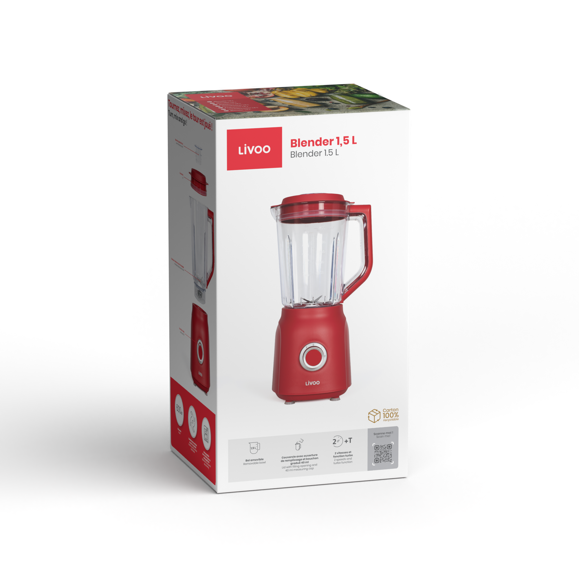 Blender splash 1,5 L Livoo – Image 5