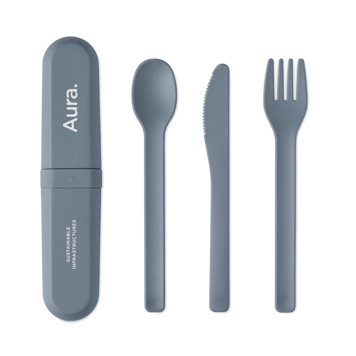 Set de Couverts Réutilisables en PLA de Maïs avec Étui de Transport – Image 2