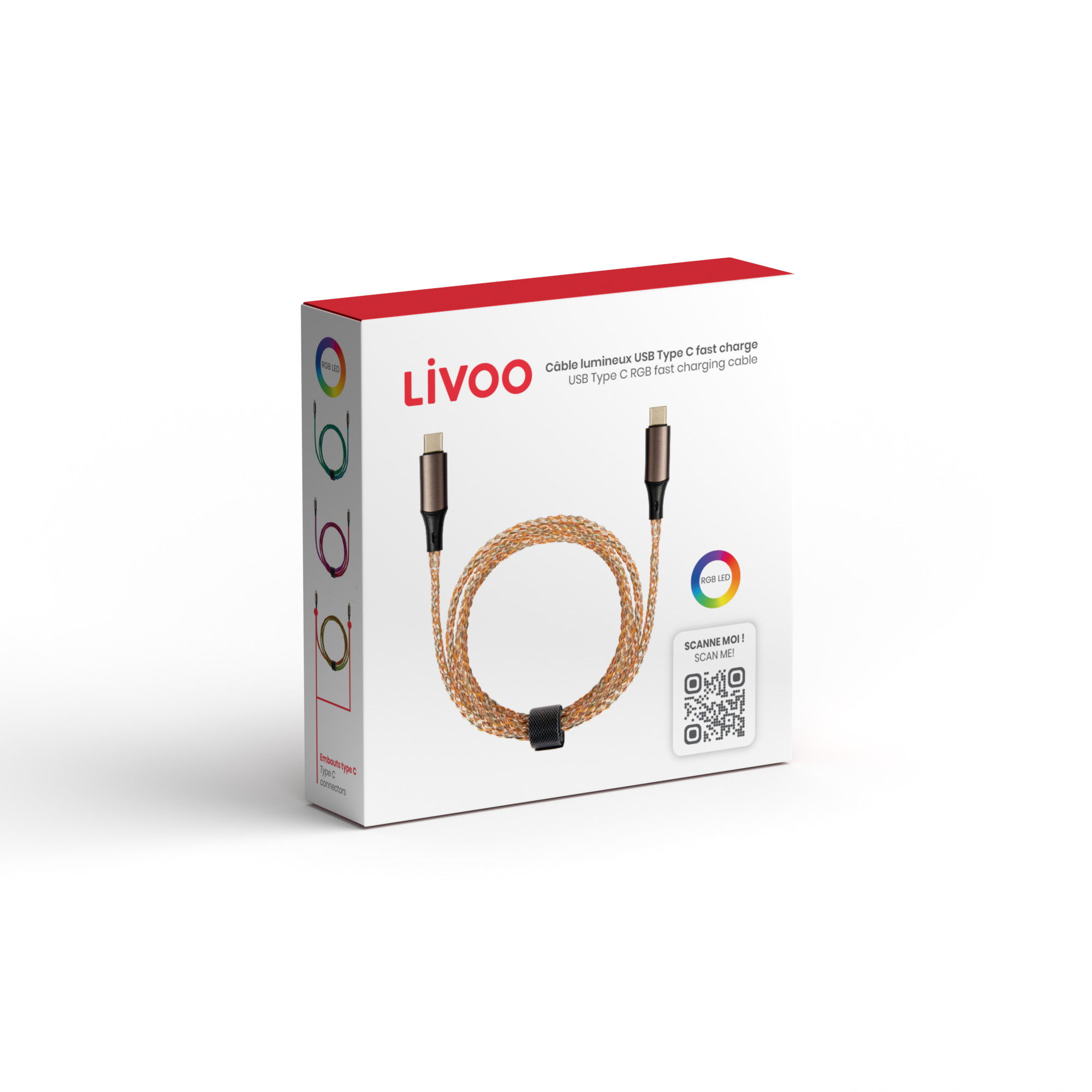 Câble lumineux USB C Type C fast charge LIVOO – Image 3