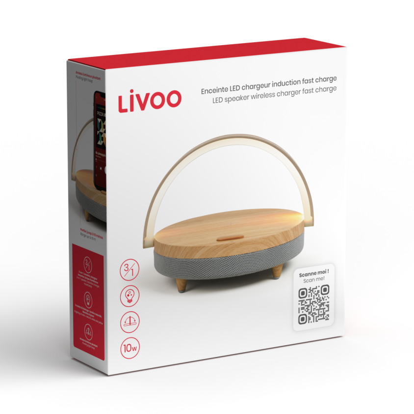 Enceinte LED chargeur induction fast charge Livoo – Image 5