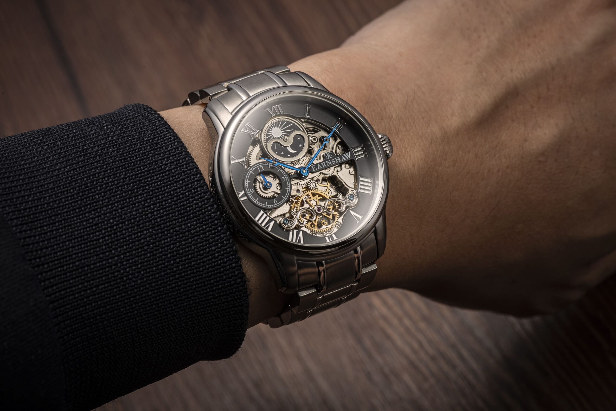 Montre homme EARNSHAW Longitude Mouvement automatique Boitier rond en acier inoxydable – Image 2