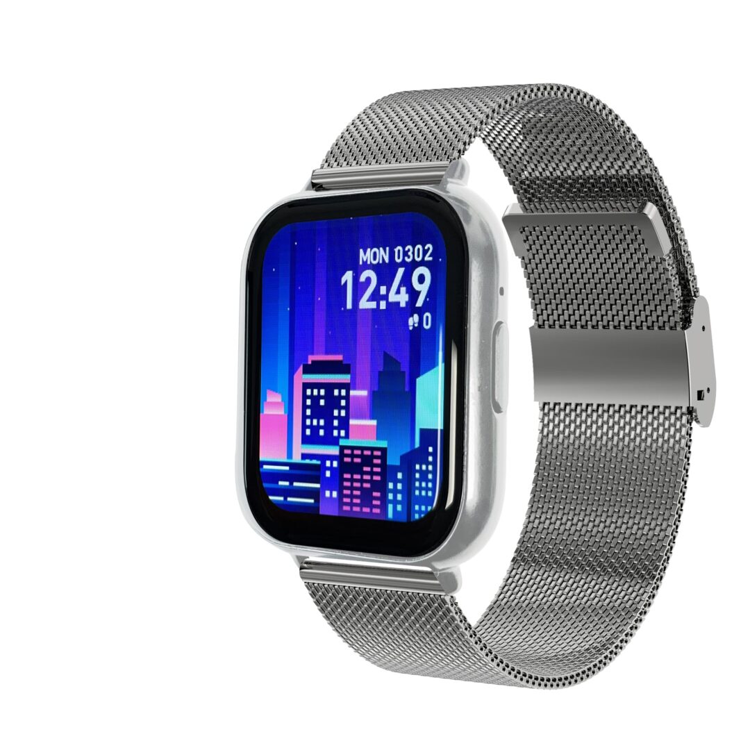 SW105F Montre Smarty connectée - Fitnow - SW105F - Boitier rectangulaire argenté