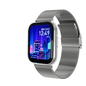 Montre Smarty connectée - Fitnow - SW105F - Boitier rectangulaire argenté