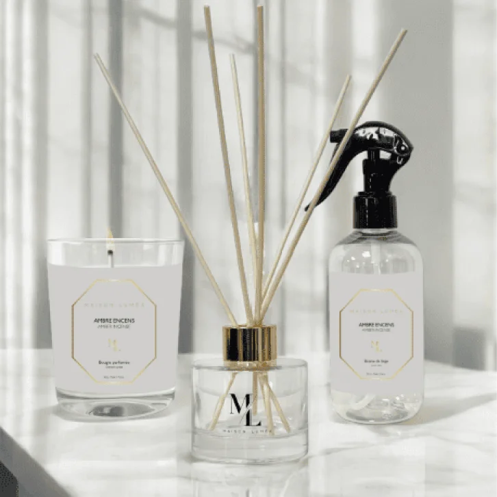 Bougie senteur Ambre Encens 160g LUMEA 50h – Image 2