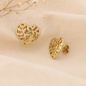 Boucles d'oreilles minimaliste acier inoxydable cœur