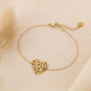 Bracelet minimaliste acier inoxydable pendentif cœur