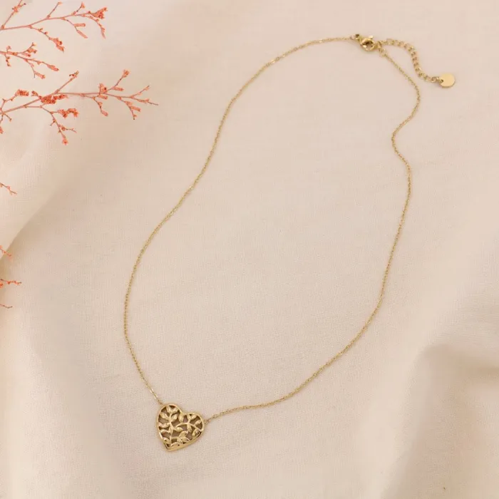 Collier minimaliste acier inoxydable pendentif cœur – Image 2