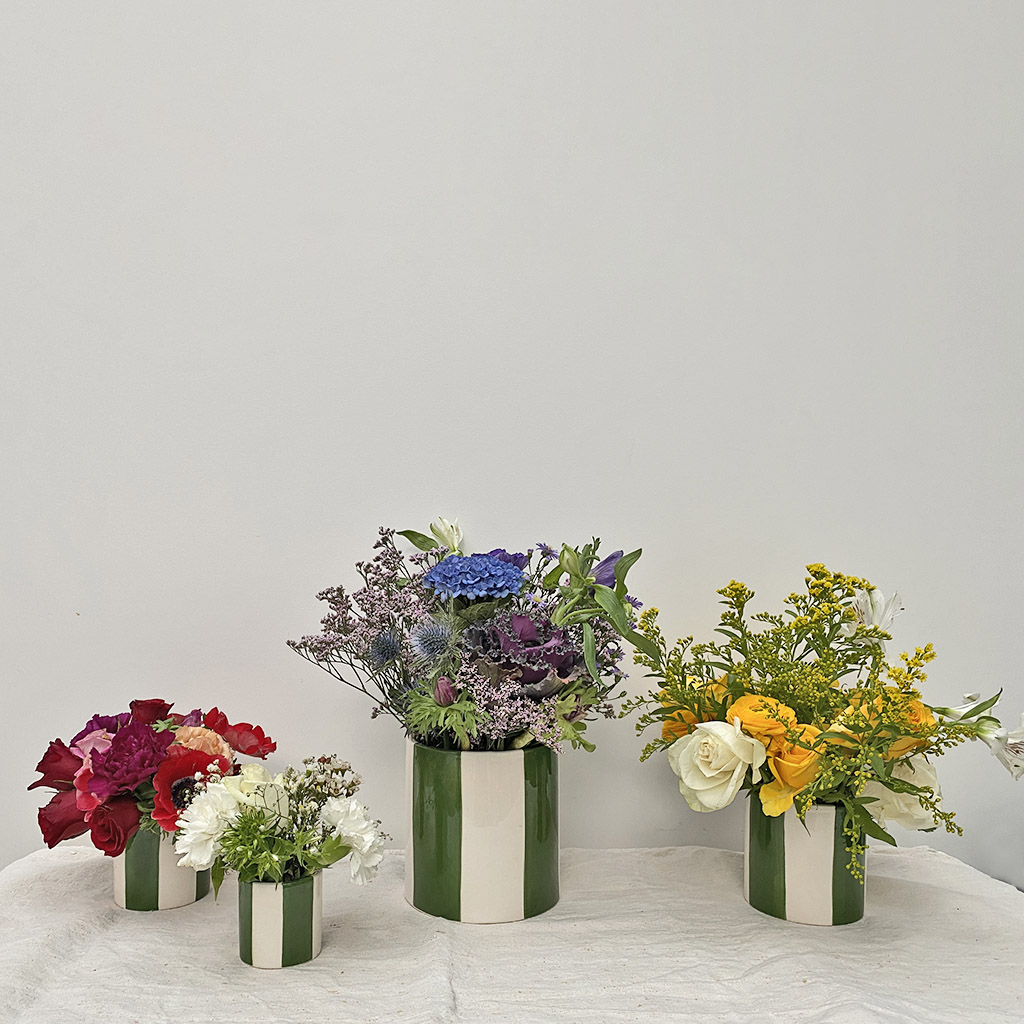 Set de 4 pots rayure vert – Image 2
