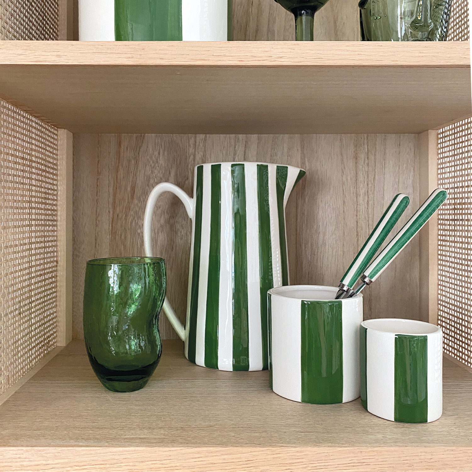 Set de 4 pots rayure vert – Image 3