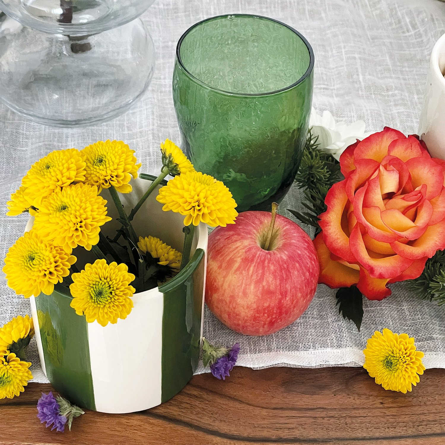 Set de 4 pots rayure vert – Image 4