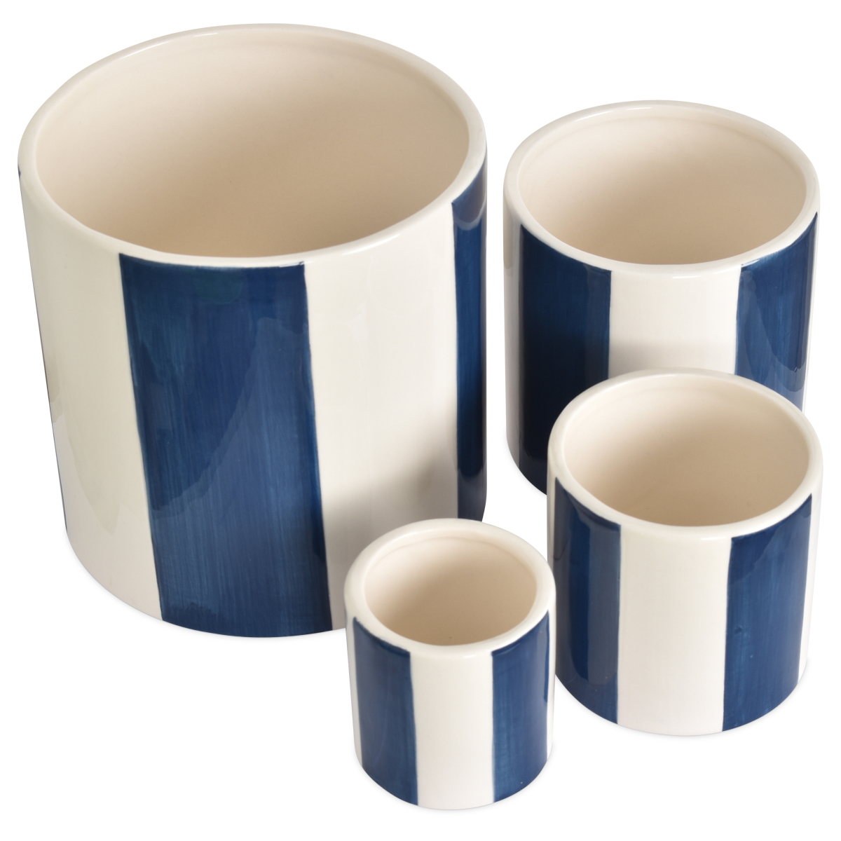 Set de 4 pots rayure bleu – Image 2