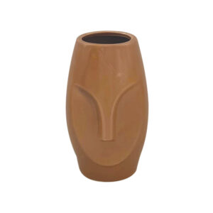 Vase ceramic visage mini brun