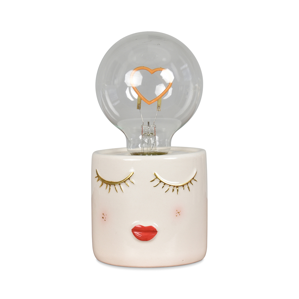Lampe Décorative LED "Madame" en Faïence