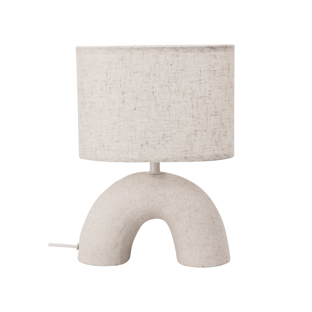 Lampe Nomade "Naturelle" – Base Céramique & Abat-jour Toile