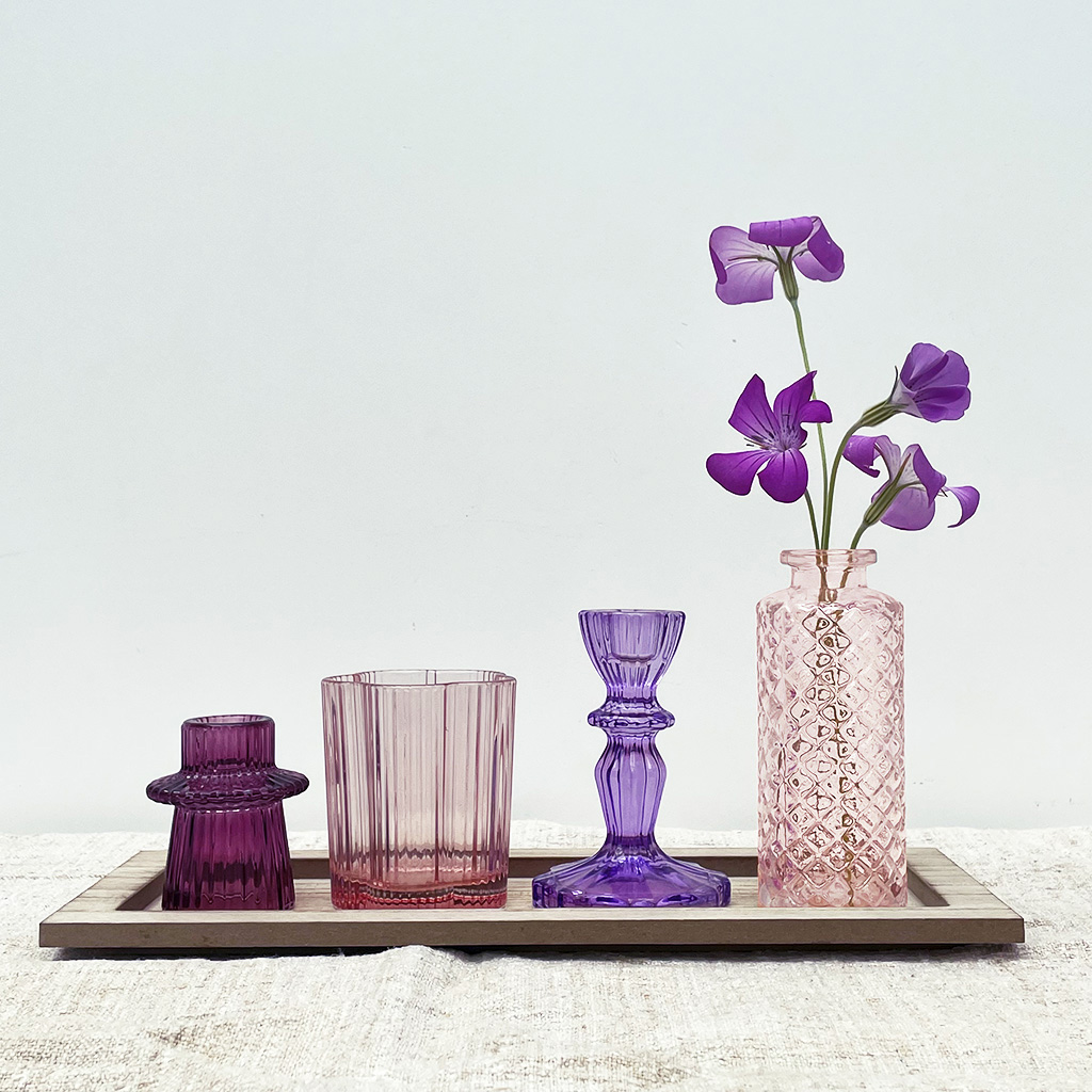 Set de 4 déco sur plateau parme – Image 2