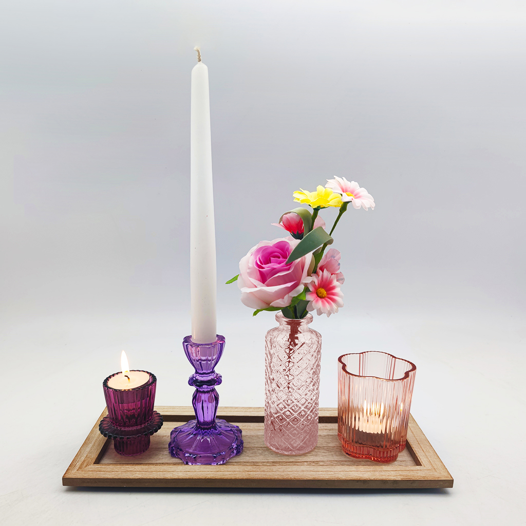Set de 4 déco sur plateau parme – Image 3