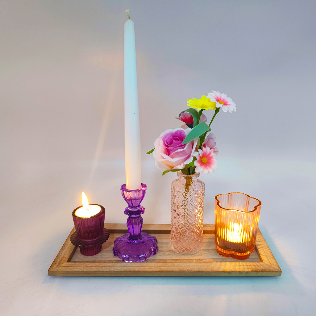 Set de 4 déco sur plateau parme – Image 4