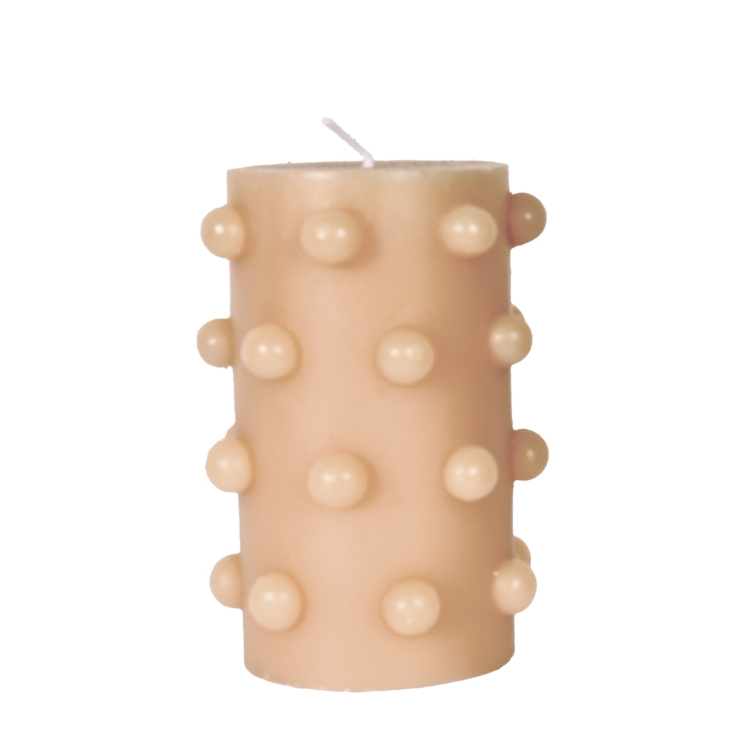 Bougie pillar boules beige