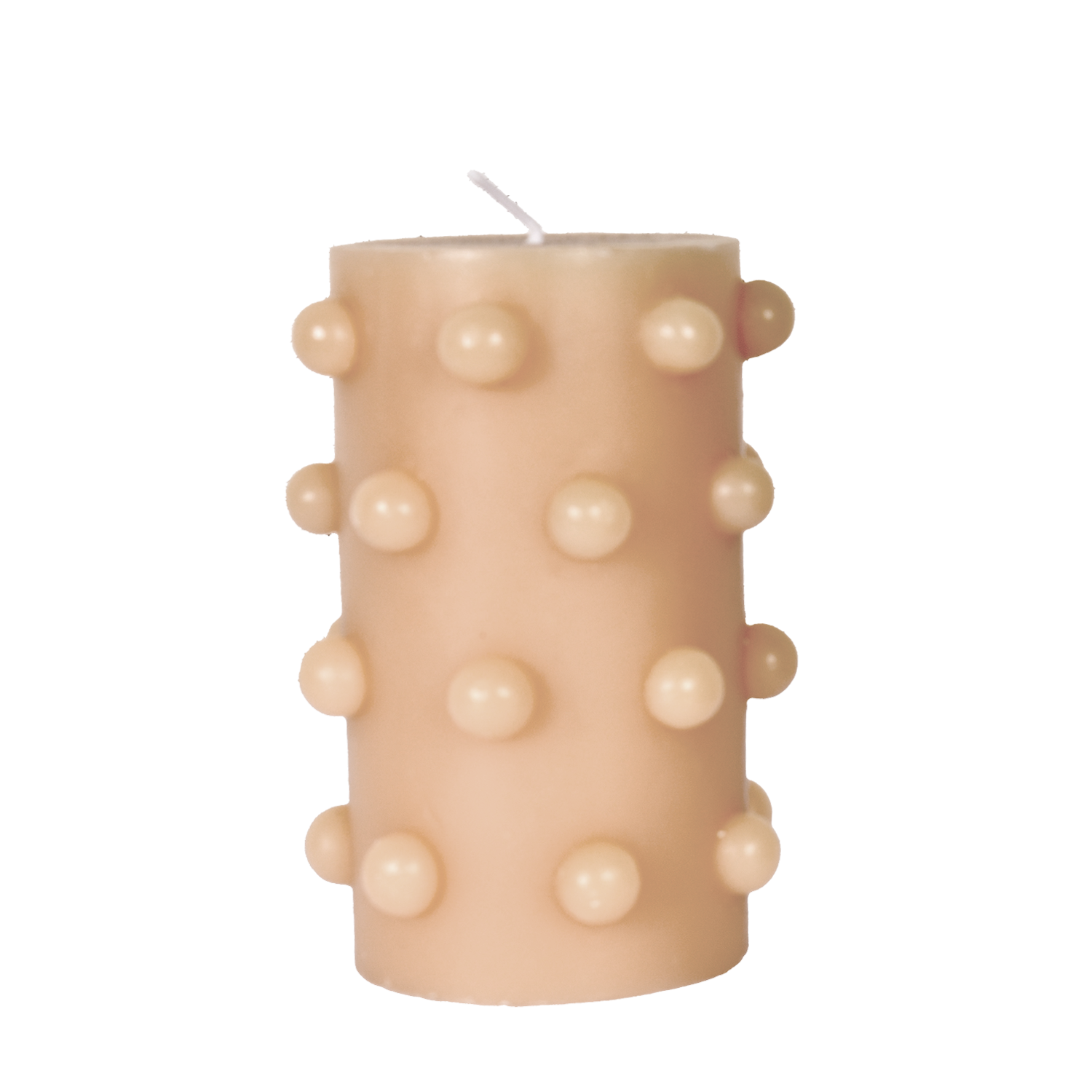 Bougie pillar boules beige