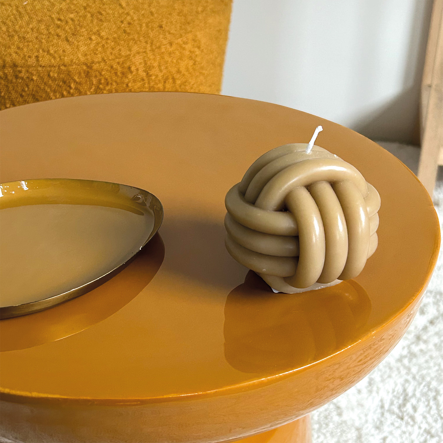 Bougie nœud beige – Image 3