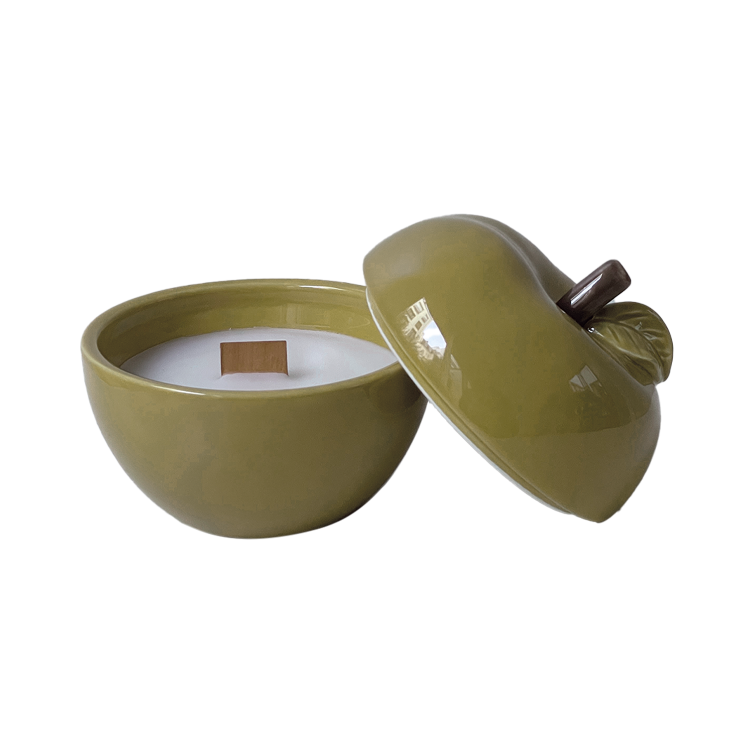 Bougie pom' glow kaki vanille – Image 2