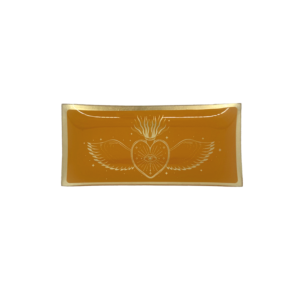 Plateau Ex-voto rectangle brun orange
