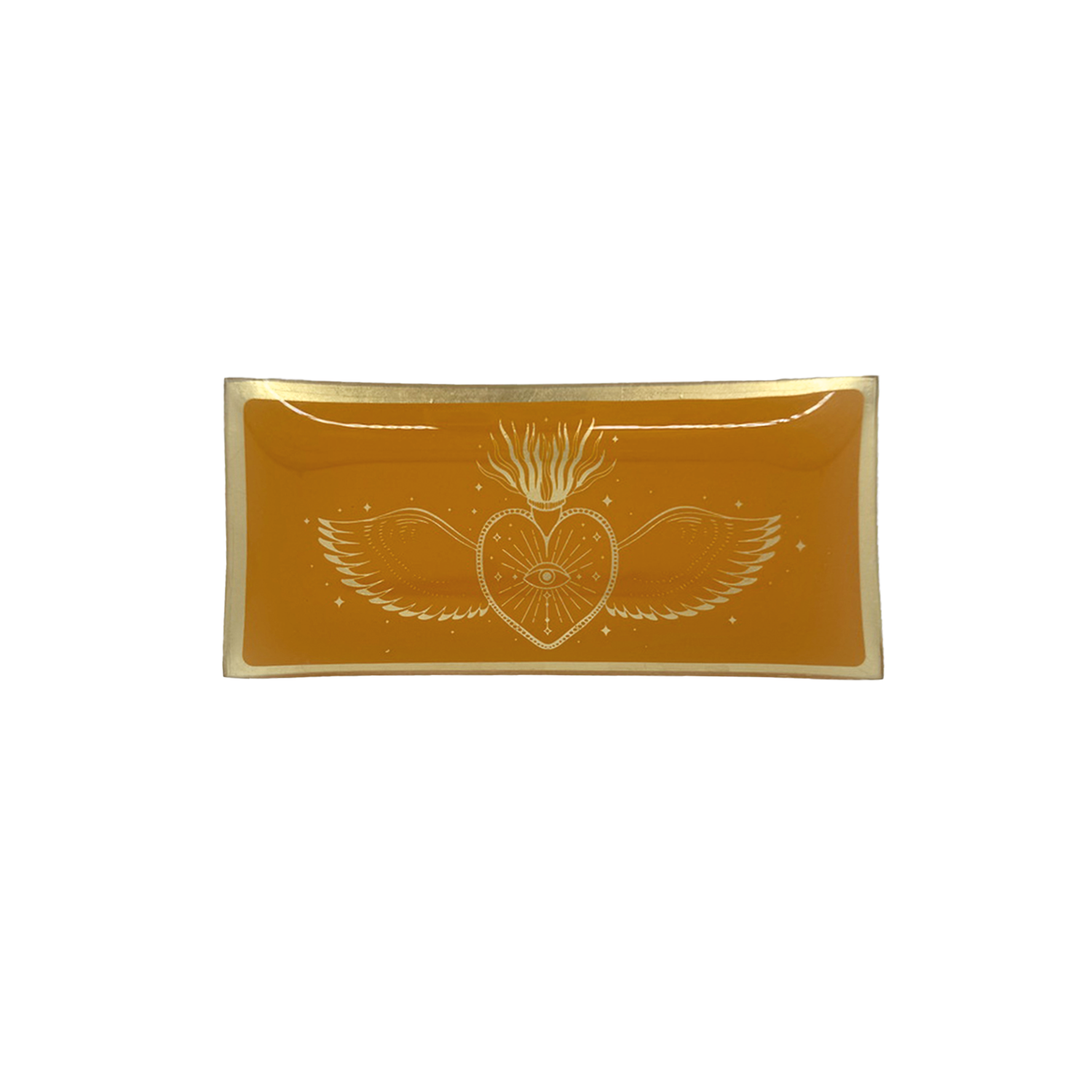 Plateau Ex-voto rectangle brun orange