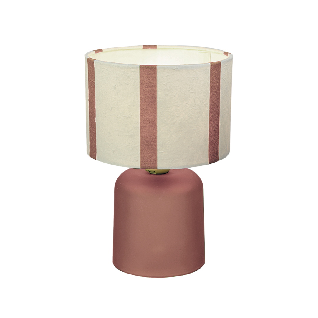 Lampe LED à Rayures – Rose Pastel