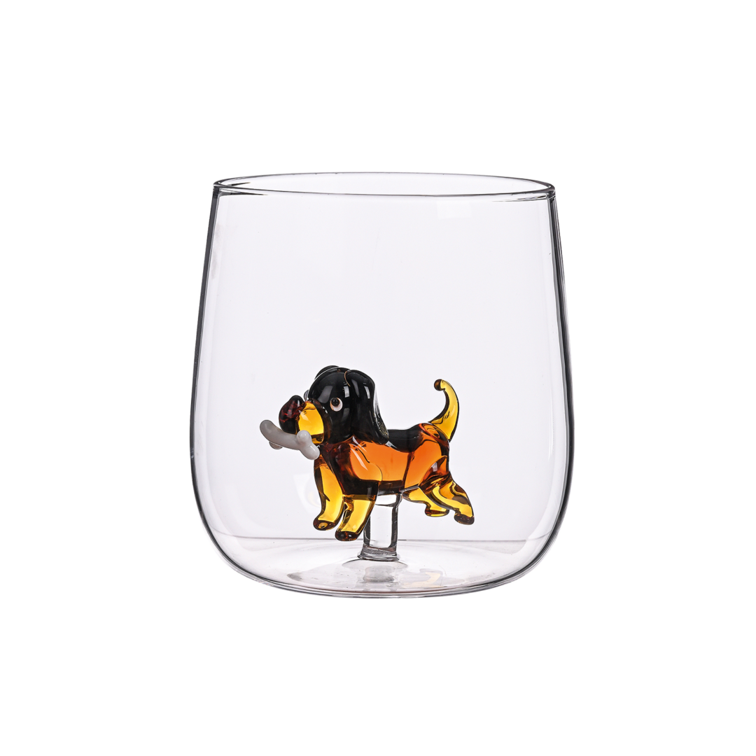 018724-1 Verre gobelet 3D chien os
