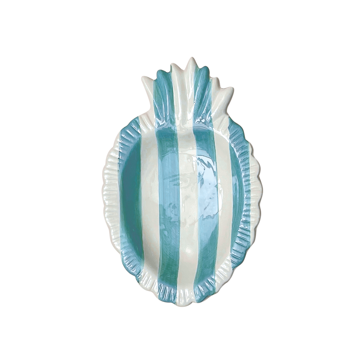 Coupelle Ex-voto rayure bleu givré