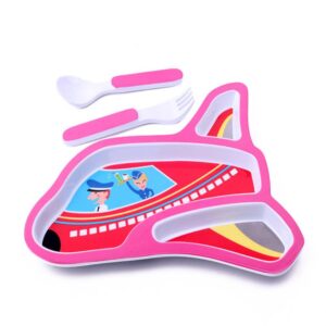 Set de Vaisselle Enfant "Avion" – Assiette et Couverts