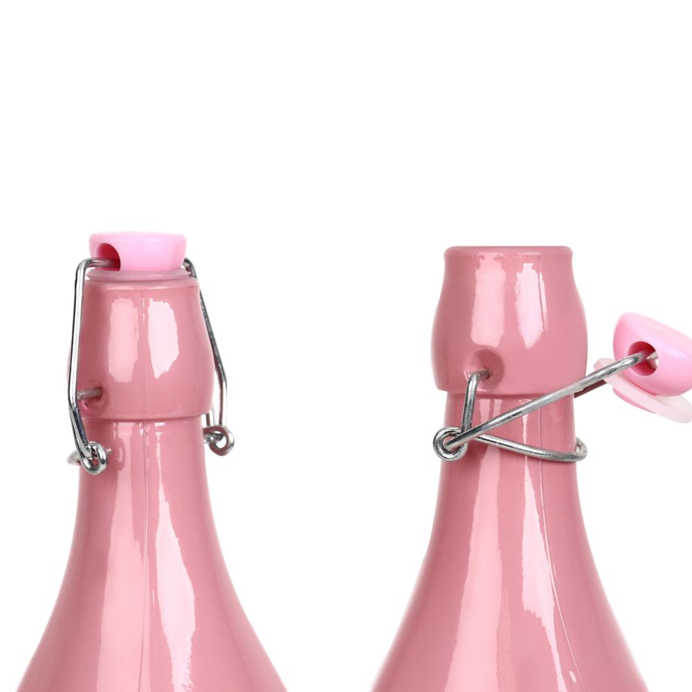 Bouteille en verre "Outstanding" – Rose – 1 L – Image 3