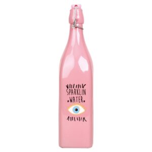 Bouteille en verre "Outstanding" – Rose – 1 L