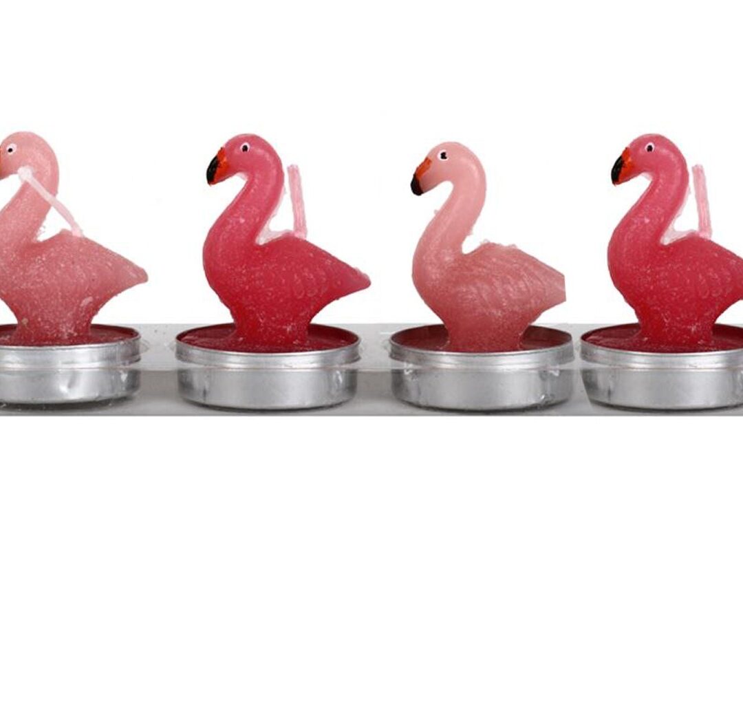 Set de 6 Bougies Flamant Rose
