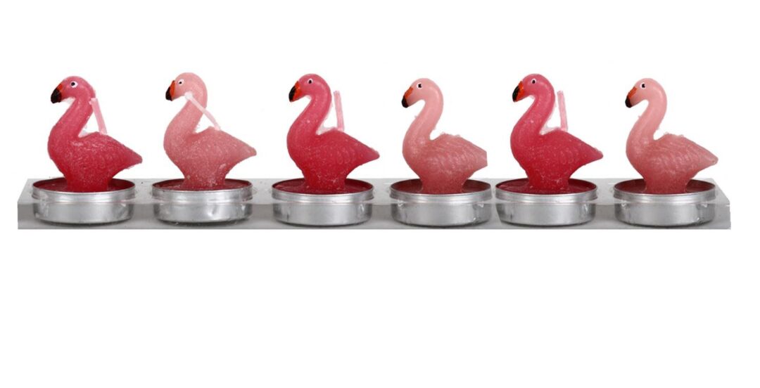 Set de 6 Bougies Flamant Rose