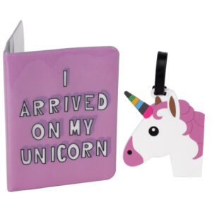 Set Protège-Passeport et Étiquette de Bagage – Licorne