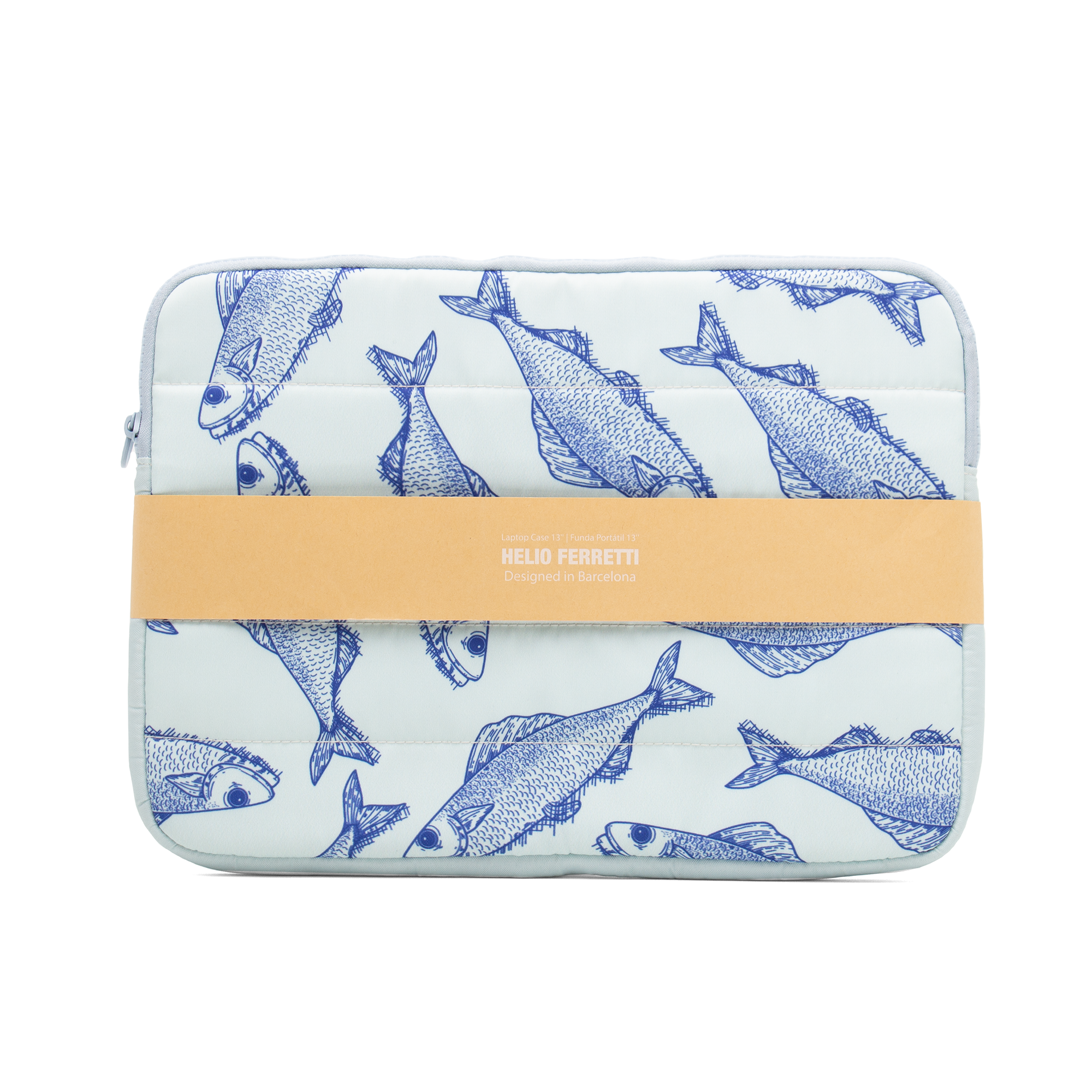 Housse d'ordinateur 15" Poissons – Bleu Clair – Image 3