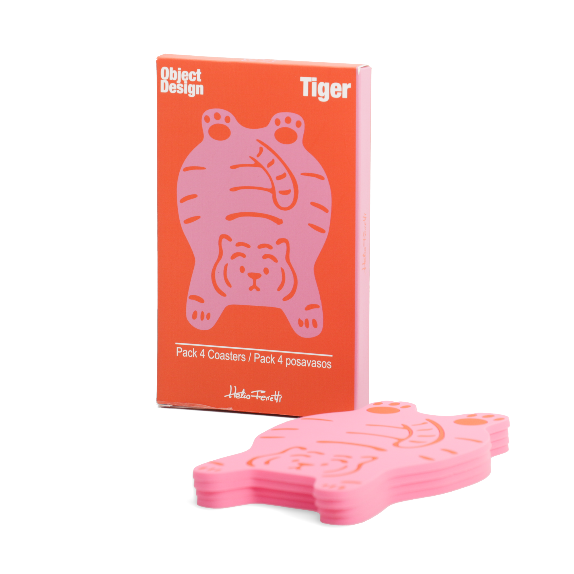 Pack de 4 Dessous de Verre Tigre Rose – Image 2