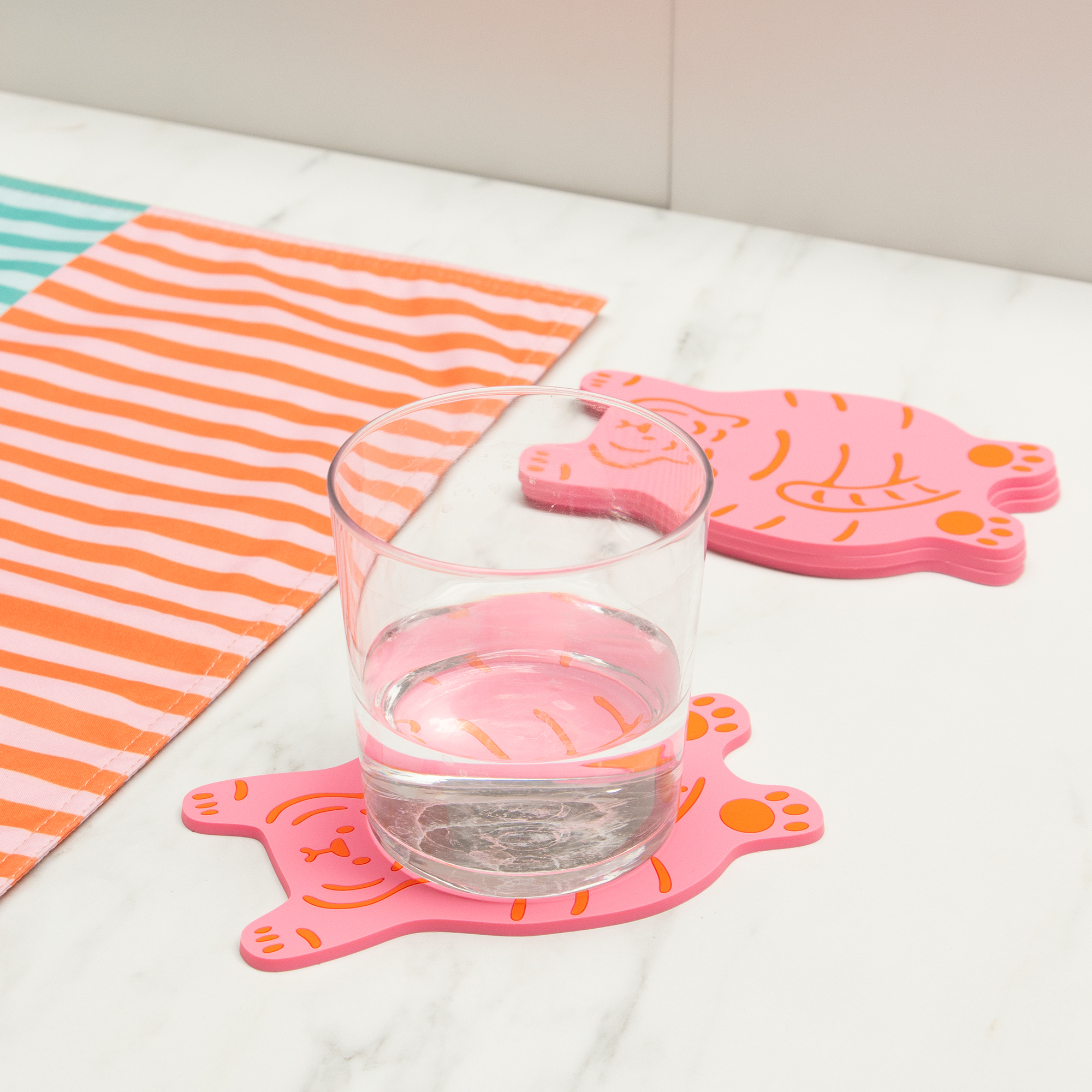 Pack de 4 Dessous de Verre Tigre Rose – Image 3