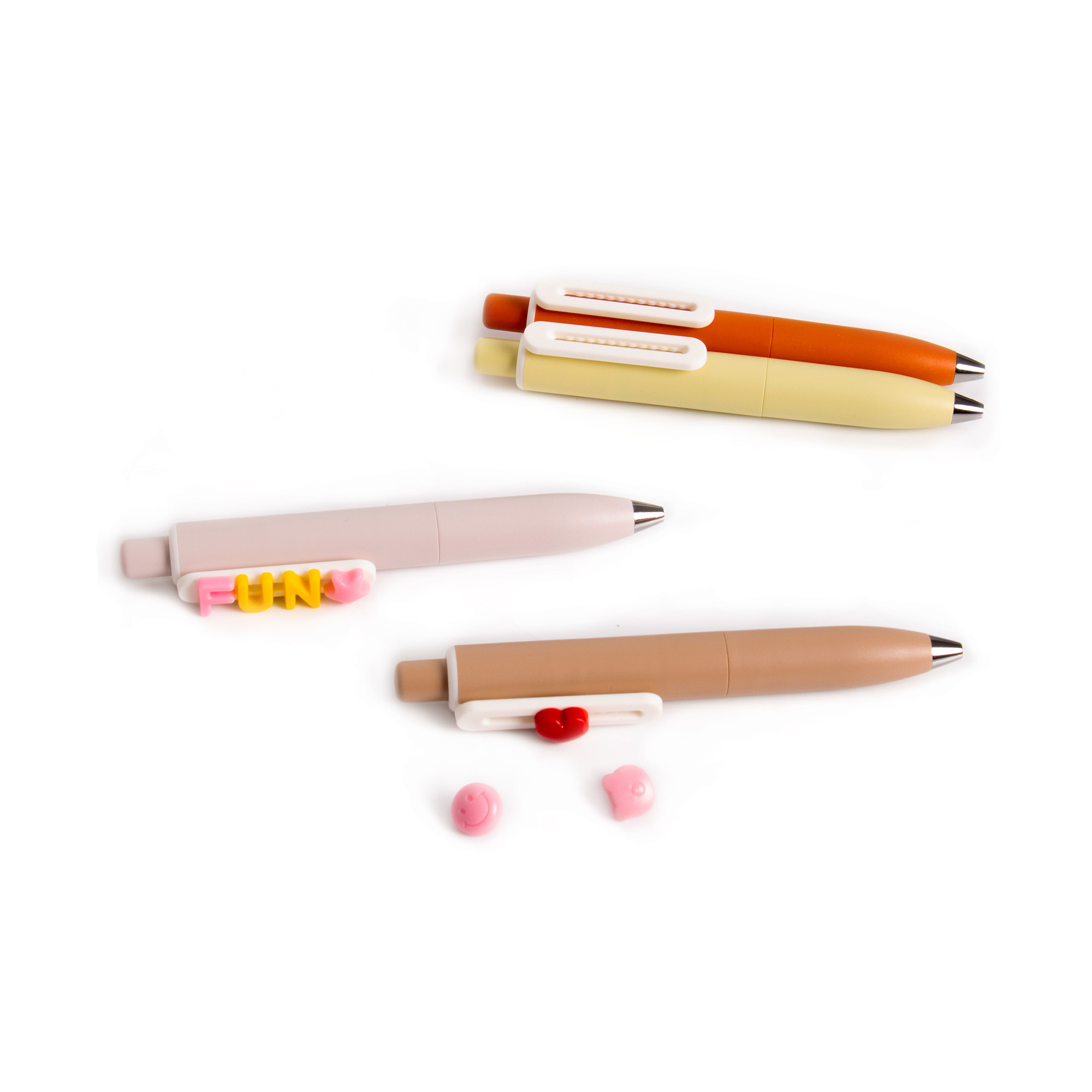 Pack de 4 Stylos "Earth" – Tons Naturels & Breloques – Image 3
