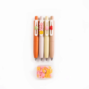 Pack de 4 Stylos "Earth" – Tons Naturels & Breloques
