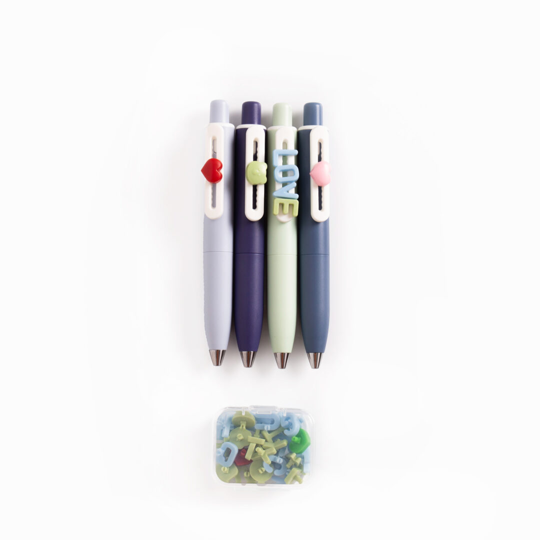 122873-l Pack de 4 Stylos "Water" – Tons Marins & Breloques