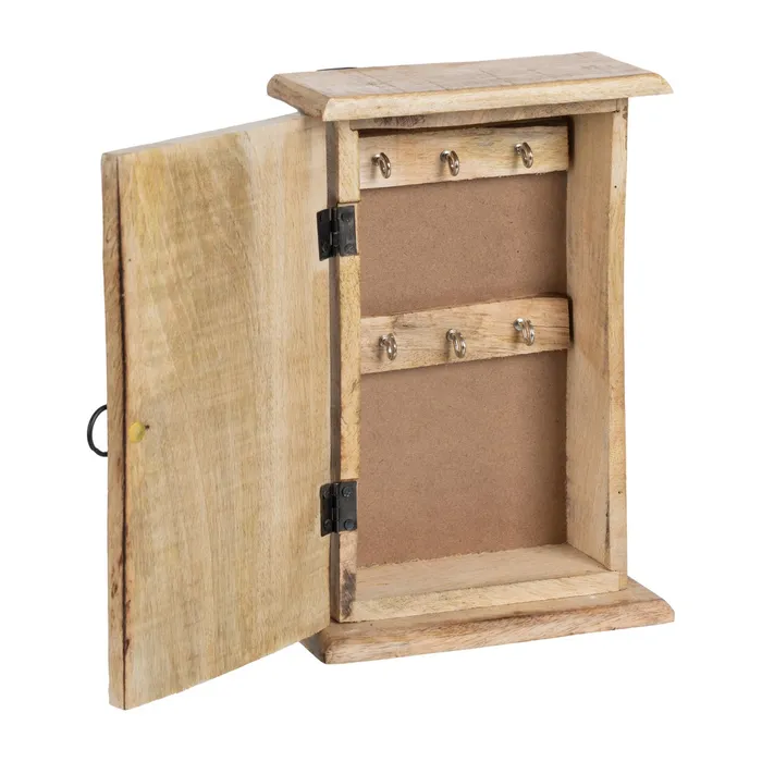 Boîte à clés en bois de manguier blanc et naturel – Image 2