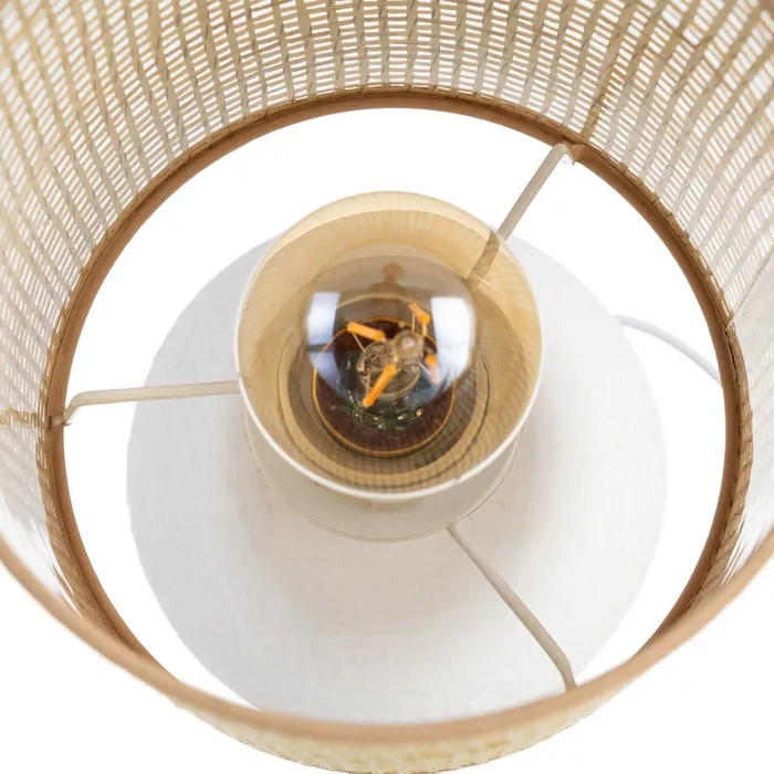 Luminaire de Table Design en Céramique et Papier Tressé – 28 cm – Image 2