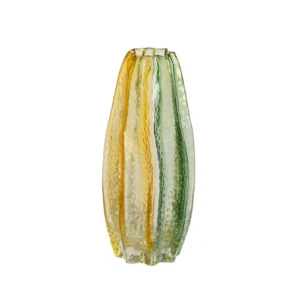 Vase en verre pulpas vert-jaune